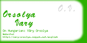 orsolya vary business card